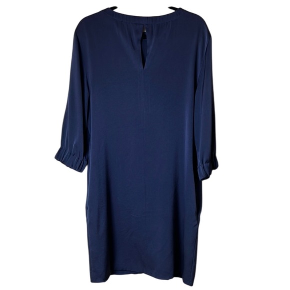 VINCE Navy Blue 3/4 Sleeve Sheath Shift Dress- Size Medium - Picture 3 of 11